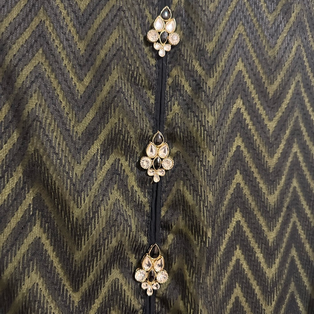 Black and Green Chevron Long Tunic - Picture 3 of 4